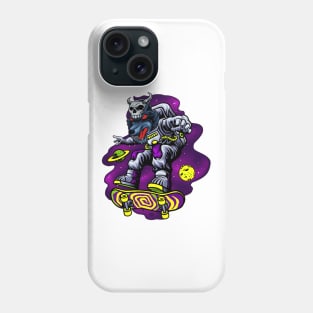 Wolf Astronaut Skateboard Boarder Skateboarder Phone Case