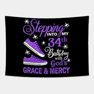 Stepping Into My 34th Birthday With God's Grace & Mercy Bday Tapestry