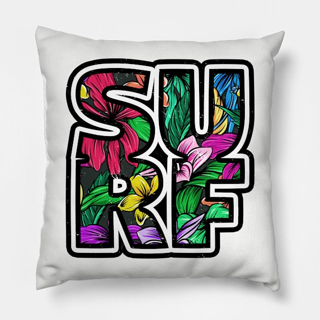 Retro Surf Pillow by RKP'sTees