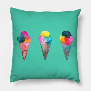 Colorful Ice Cream Cones Pillow