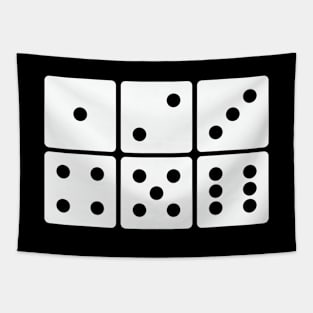 Six-Sided Die All Views (White) Tapestry