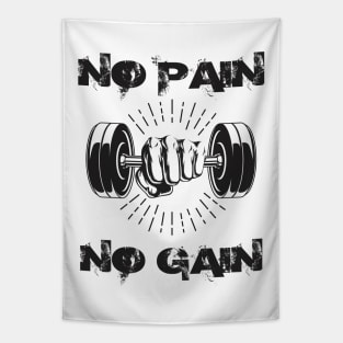 No pain no gain - Crazy gains - Nothing beats the feeling of power that weightlifting, powerlifting and strength training it gives us! A beautiful vintage design representing body positivity! Tapestry