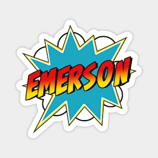 Boys Emerson Name Superhero Comic Book Magnet