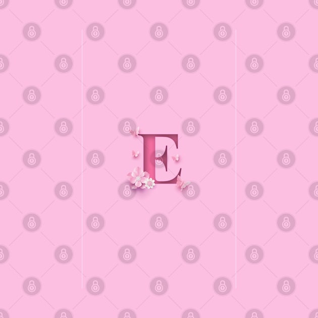 E Letter Personalized, Pink Minimal Cute Design, Birthday Gift, Christmas Gift, by PRINTPOSE