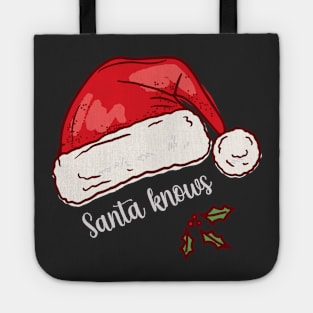 Santa Knows Hat Tote