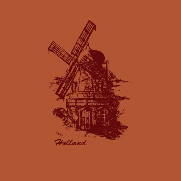 Old Holland windmill by mangulica