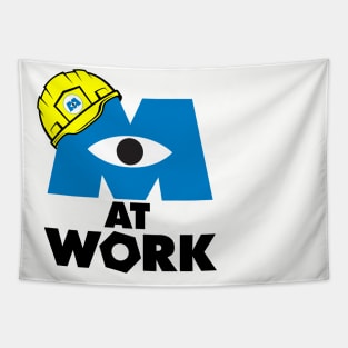 Monsters At Work Text Logo Tapestry