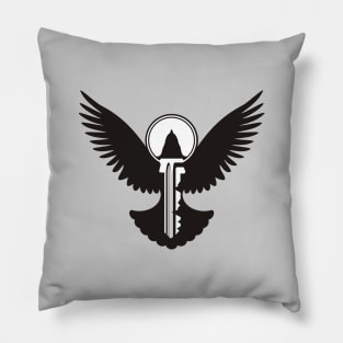 Black Dove with Key Pillow