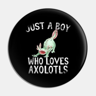 Just A Boy Who Loves Axolotls Pin