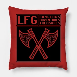 LFG Looking For Group Fighter Class Dual Axes Dungeon Tabletop RPG TTRPG Pillow