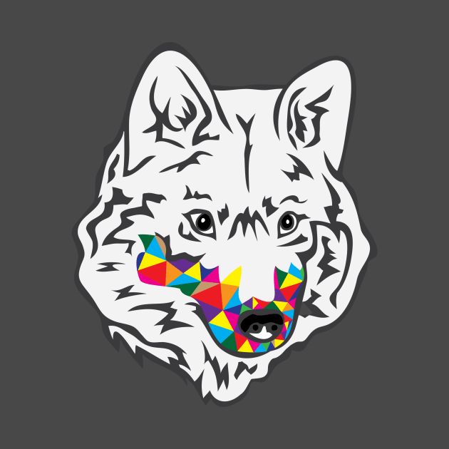 Rainbow Wolf Head by martinussumbaji