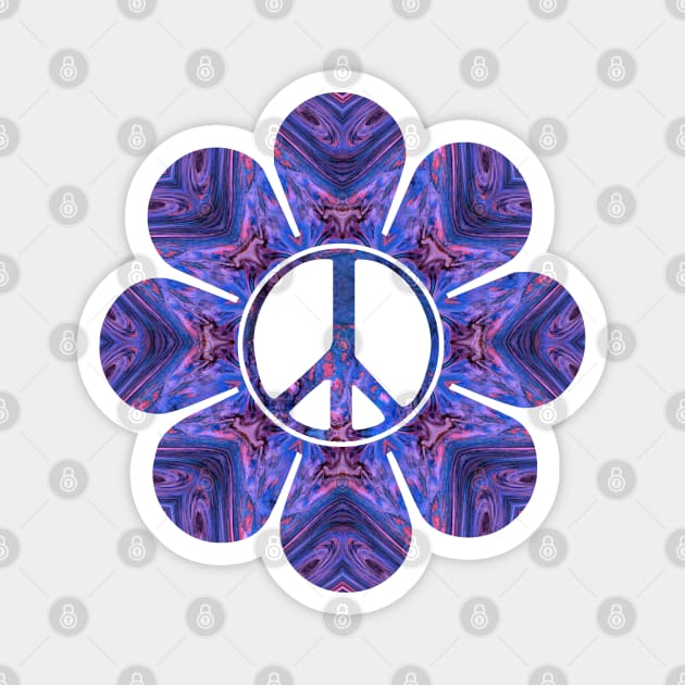 Purple Peace Flower Magnet by ShirleyTwofeathers