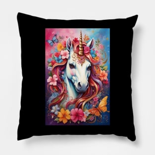 Floral X Unicorn Pillow