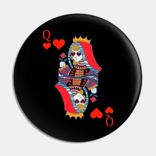 Queen of Hearts Poker Card Pin