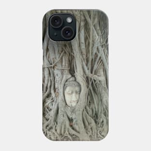 Photograph taken inside ancient Thai Buddhist temple printed on greetings cards and canvas Phone Case