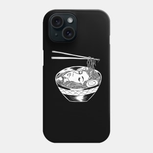 Ramen head (B&W) Phone Case