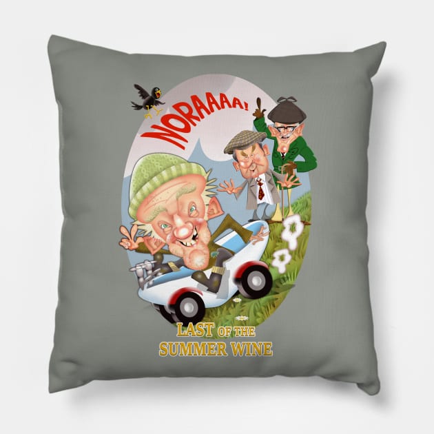 Last of the Summer Wine Pillow by Sarah Bailey TV Cartoons