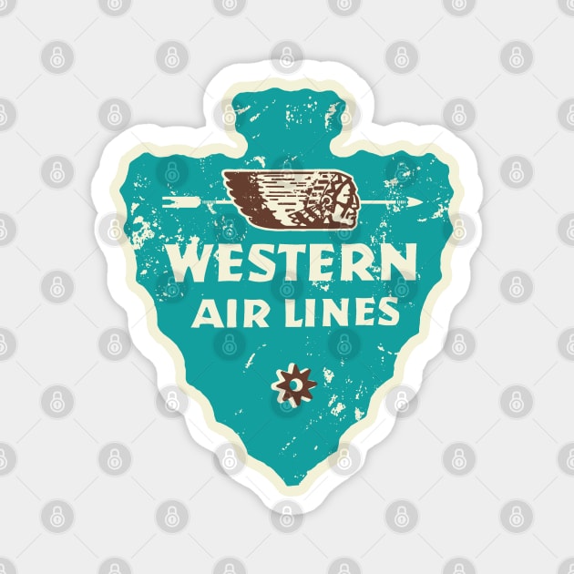 Western Airlines Vintage Label_Blue Magnet by BUNNY ROBBER GRPC