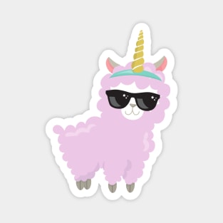 Unicorn Llama, Cute Llama, Little Llama, Alpaca Magnet