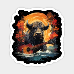 Water Buffalo Playing Guitar Magnet