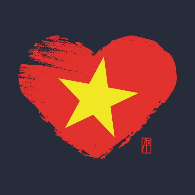 I love my country. I love Vietnam. I am a patriot. In my heart, there is always the flag of Vietnam by ArtProjectShop