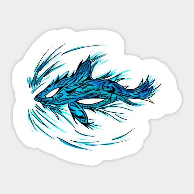 Turquoise Shark Tattoo Turquoise Shark Sticker Teepublic