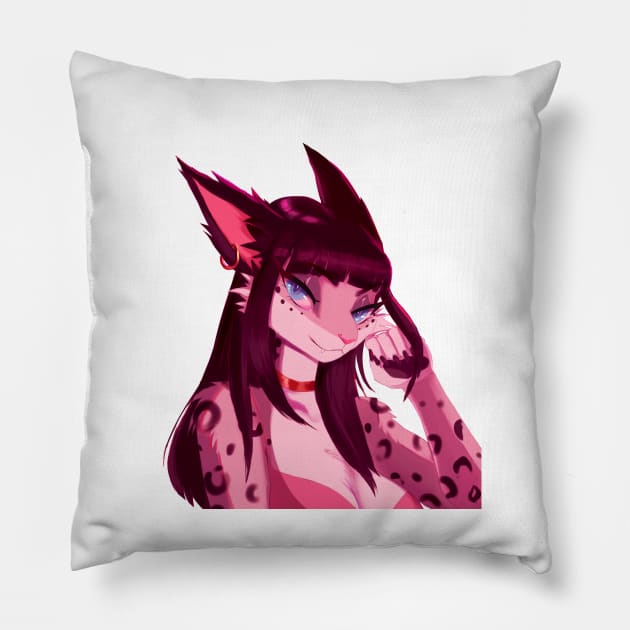 Anna Snow Leopard Lynx Pillow by Annaklava