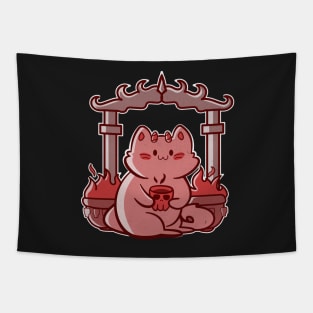 little demon cat Tapestry