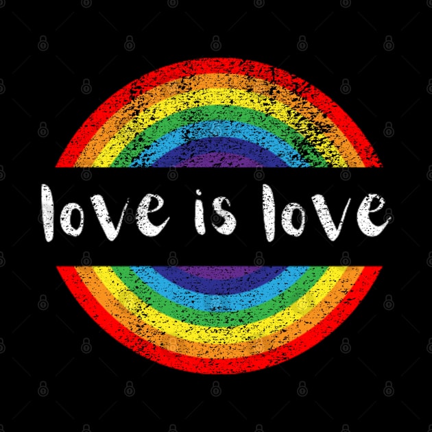 Gay Pride Vintage Rainbow LGBT Love Is Love by Artistic Design