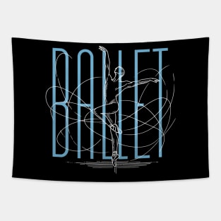 White One line art Ballet Male dancer - Ballet Tapestry