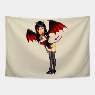 Halloween Cute Lady Evil Tapestry