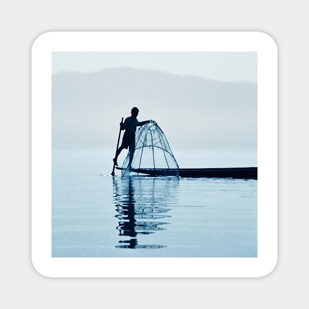 Lake Inle Leg Rower Magnet by GrahamPrentice