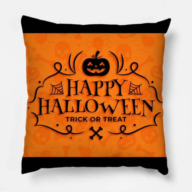 HAPPY HALOOWEEN Pillow by TARSAMAGAZINE