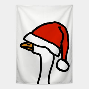 Portrait of a Gaming Goose Wearing Stolen Christmas Santa Hat Tapestry