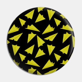 Paper Planes Pattern Yellow Black Pin