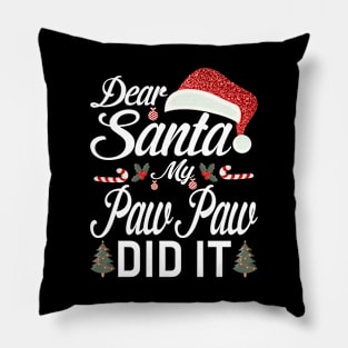 Dear Santa My Paw Paw Did It Funny Pillow