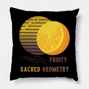 Orange Fruity Sacred Geometry Pillow