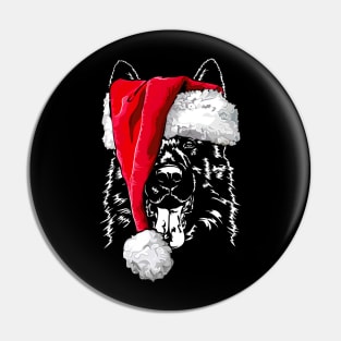 Santa German Shepherd Christmas dog gift present Pin