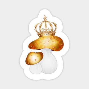 royal mushroom with a large golden crown Magnet