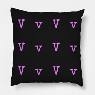 Pink Typewriter Letter V Pillow