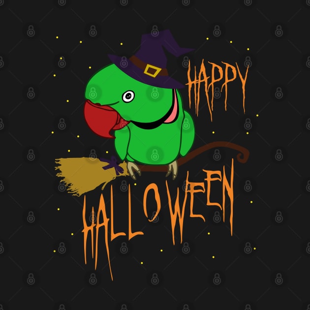 happy halloween - green indian ringneck doodle by FandomizedRose