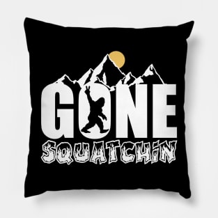 Gone Squatchin'! Funny Bigfoot Mountains Pillow