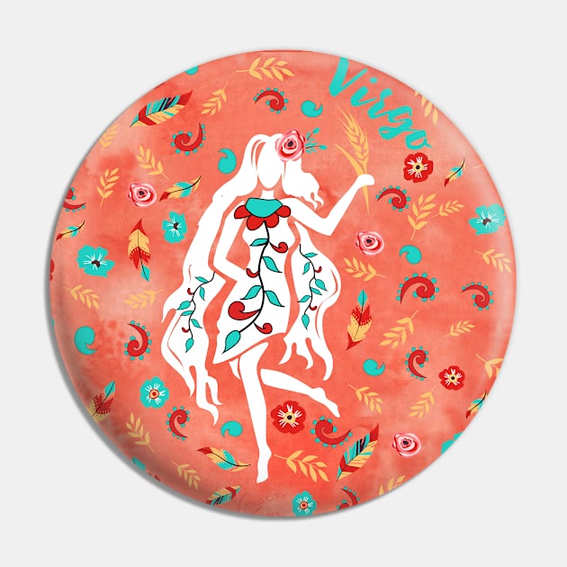 Boho Zodiac Sign- Virgo Astrology Watercolor Illustration Pin by Winkeltriple