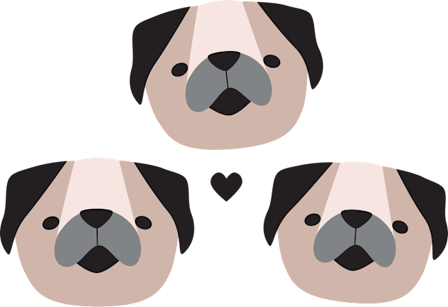 Pudgy Pugs I Kids T-Shirt by littleoddforest