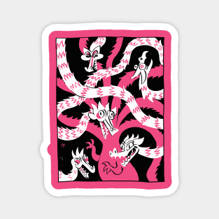 Hot Pink Hydra Magnet