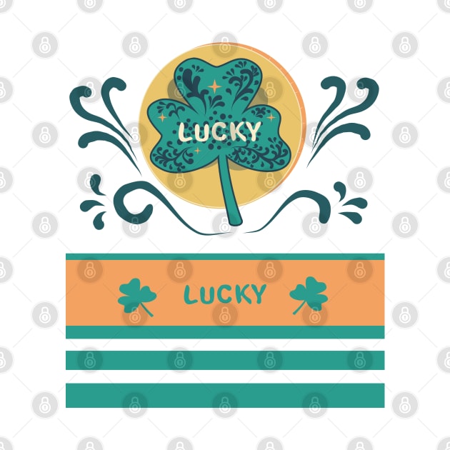 Lucky shamrock on holiday St. Patrick’s day. Lucky money with clover leaf by AliensRich