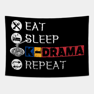 Eat Sleep K-Drama Repeat Tapestry