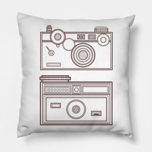 Retro Camera Lineart Pillow