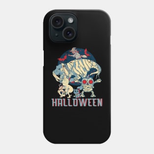 Retro Dinosaur Mummy Pumpkin Cat Witch Halloween Crew Party Phone Case