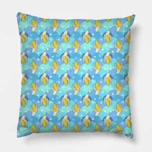 Banana Blue Scale Pattern Pillow